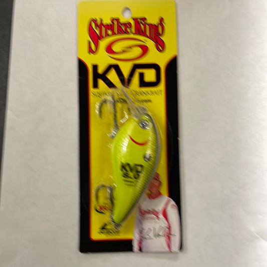 Strike King KVD 8-0 Square Bill Dives 7’ Black Back Chartreuse