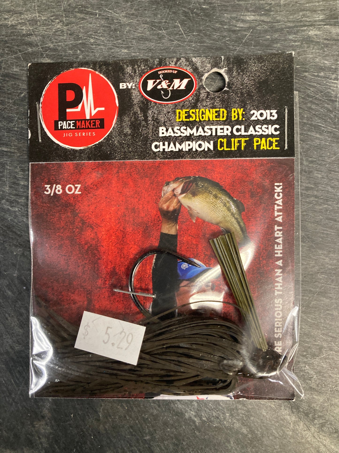 V&M Adrenaline Flippin Jig. 3/8 oz. Green Pumpkin