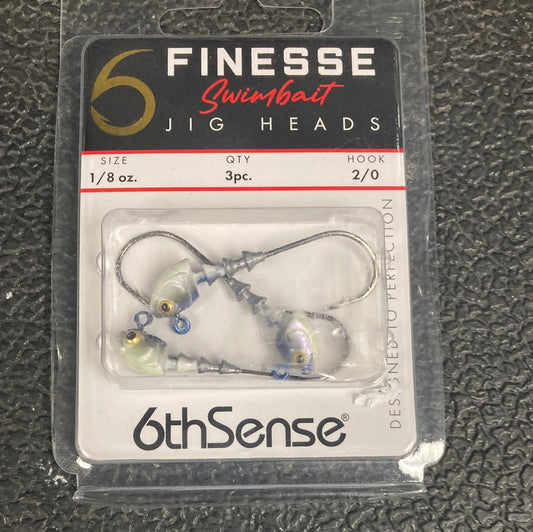 6th sense finesse jig heads 1/8 oz baby Shad