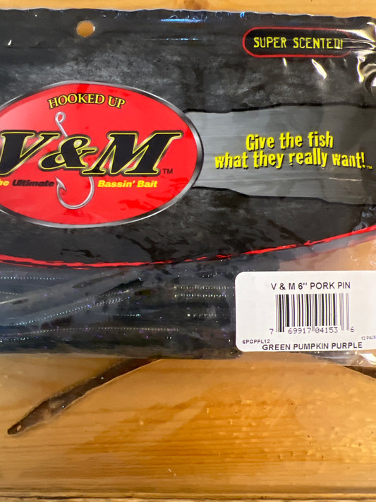 V&M Pork Pin 6” Green Pumpkin Purple