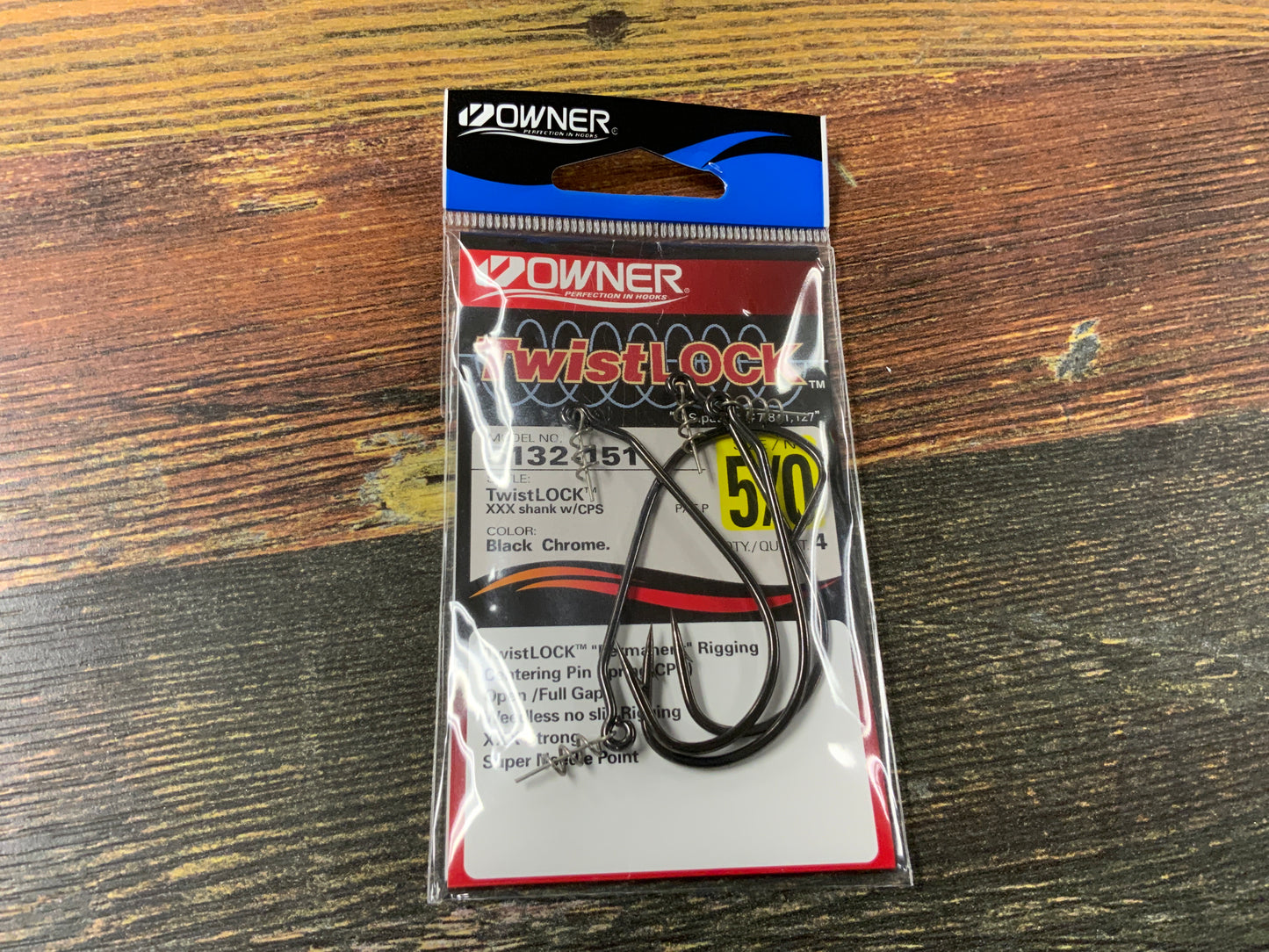 Owner Twistlock Open Gap 5/0 Black Chrome