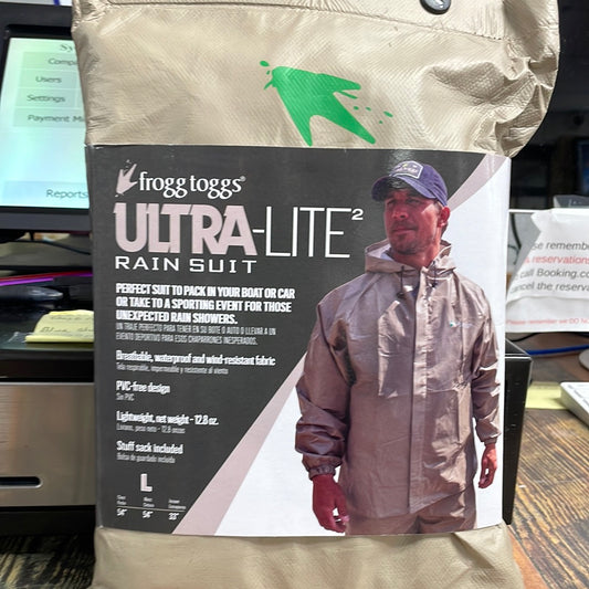 Frogg Toggs Ultra Lite Rain Suit - L - Tan