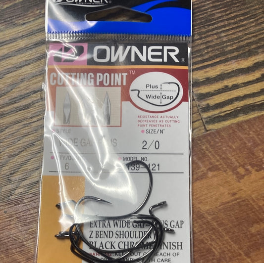 Owner Wide Gap Plus Cutting Point 2/0 Chrome Black