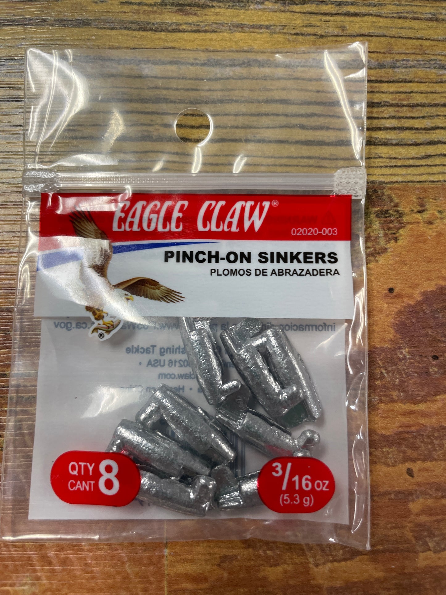 Eagle Claw Pinch-On Sinkers 3/16