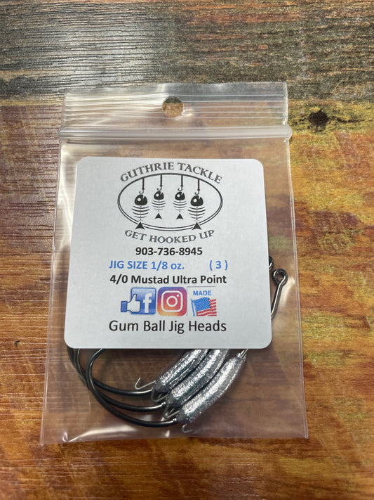 Guthrie Tackle 4/0 Gum Ball Jig Heads 1/8oz