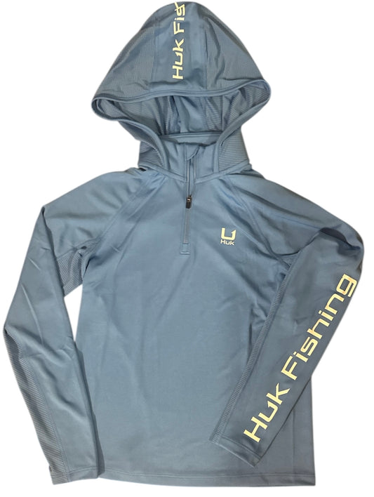 HUK Icon 1/4 Zip Hoodie Ladies Blue XL