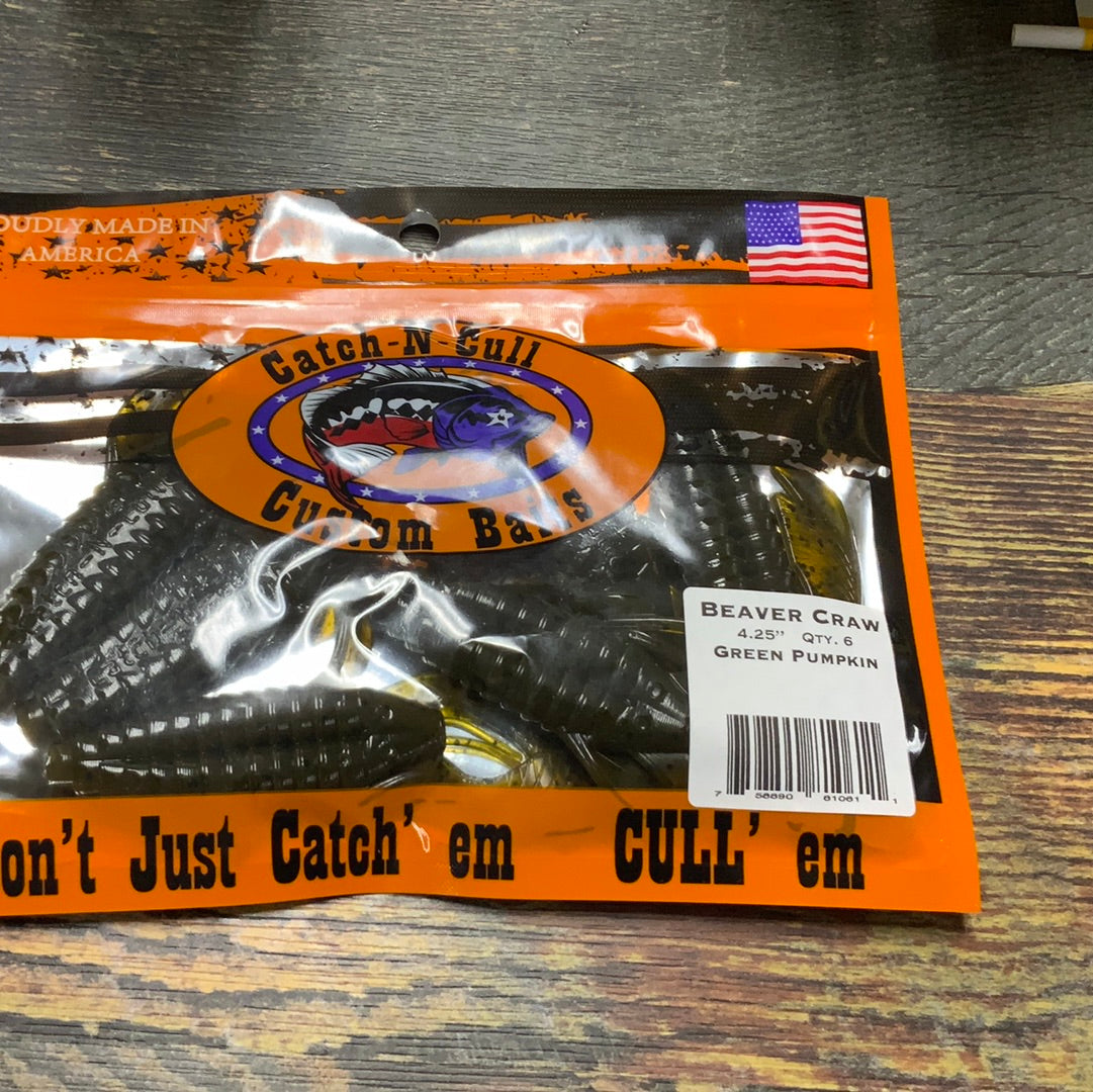 Catch-N-Call Beaver Craw 4.25" Green Pumpkin