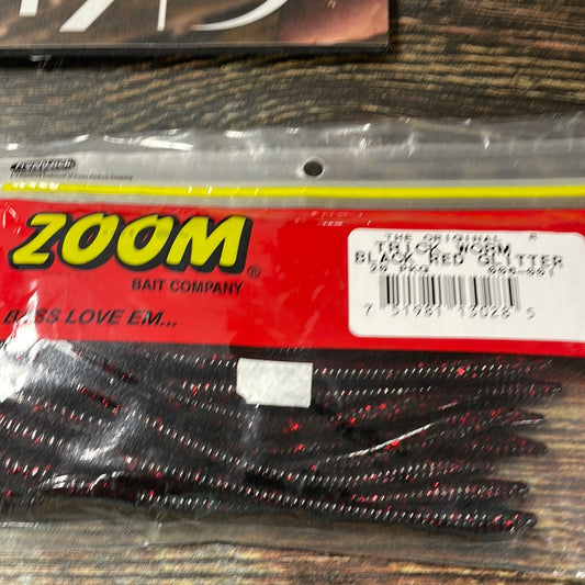 Zoom Trick Worm - Black Red Glitter