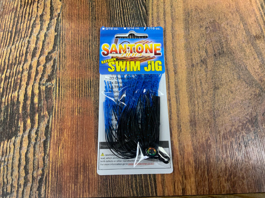 Santone Swim Jig 7/16 oz. Black/Blue Tips