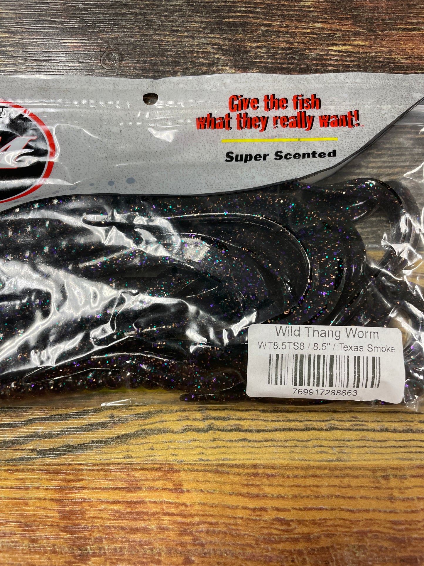 V&M Wild Thang Worm 8.5” Texas Smoke