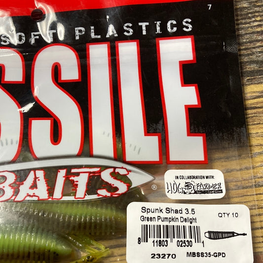 Missile Spunk Shad 3.5” Green Pumpkin Delight