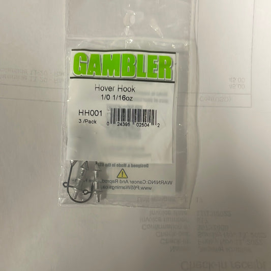 Gambler Hover Hook 1/16 oz. 1/0 Chrome