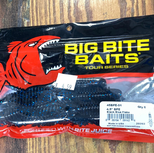 Big Bite Baits 4.5” BFE Black Blue Flake