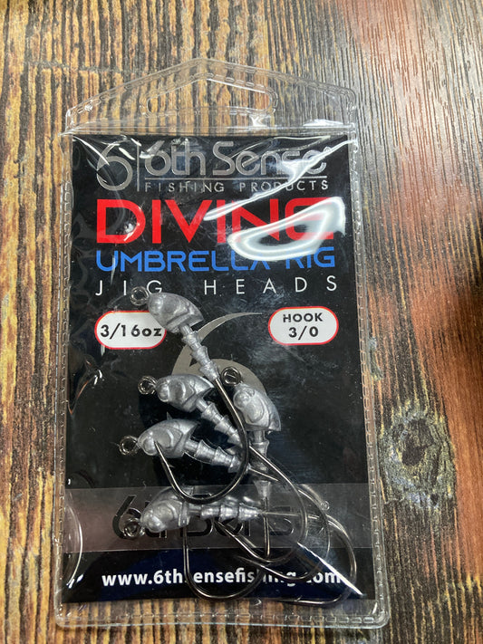 6th Sense Divine Umbrella Jig Heads 3/16 oz. 3/0 Lead