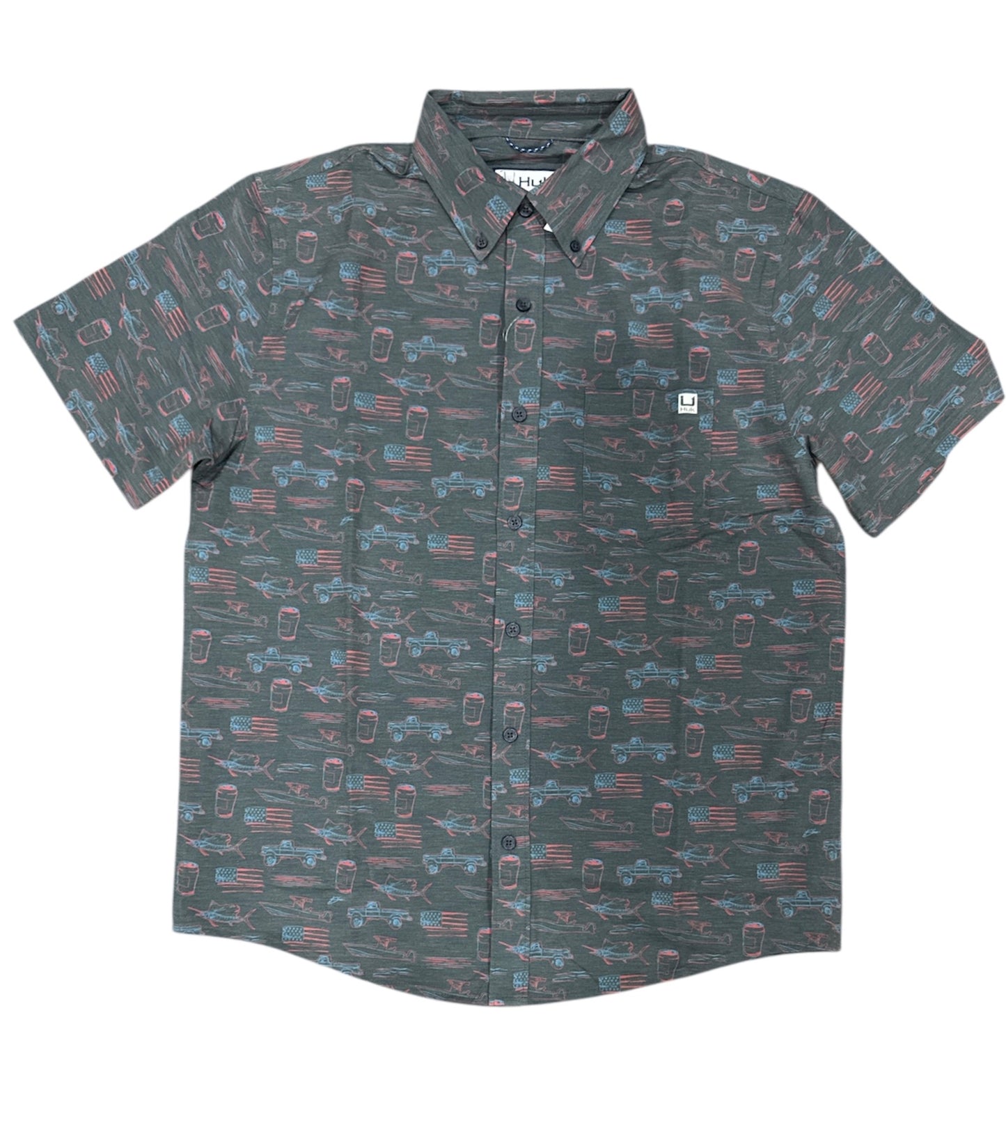HUK Kona KC Printed Shirt M