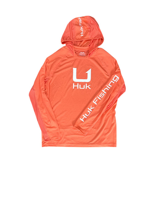 HUK Icon LS Hoodie Coral XXL