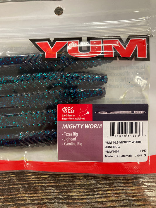 Yum Mighty Worm 10.5" Junebug