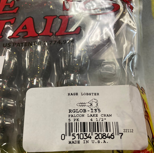 Strike King Rage Tail Rage Lobster 4-1/2' Falcon Lake Craw