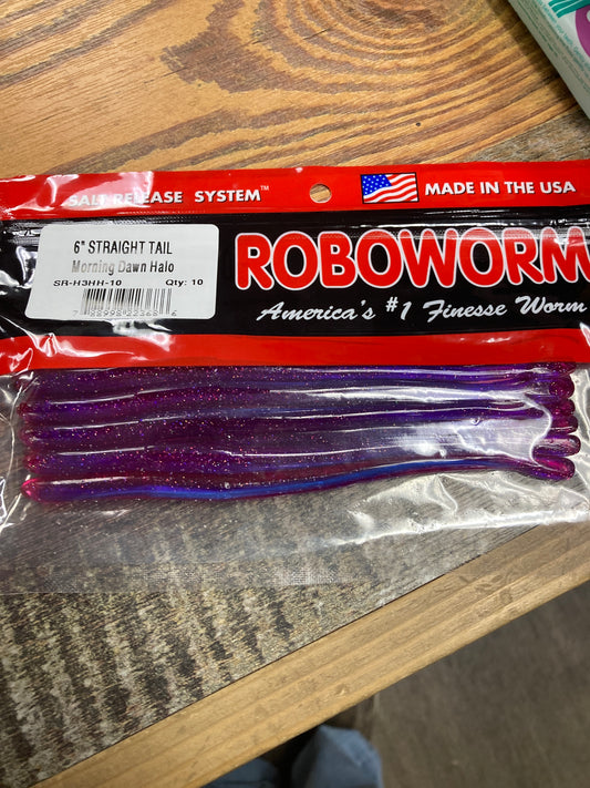 Roboworm Straight Tail 6” Morning Dawn Halo
