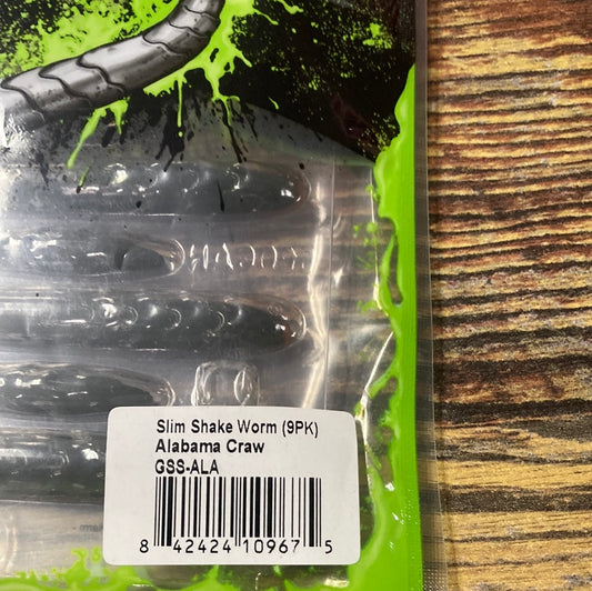 Googan Slim Shake Worm Alabama Craw
