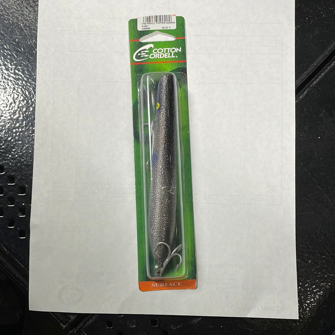 Cotton Cordell Surface  Pencil Popper -Gizzard Shad