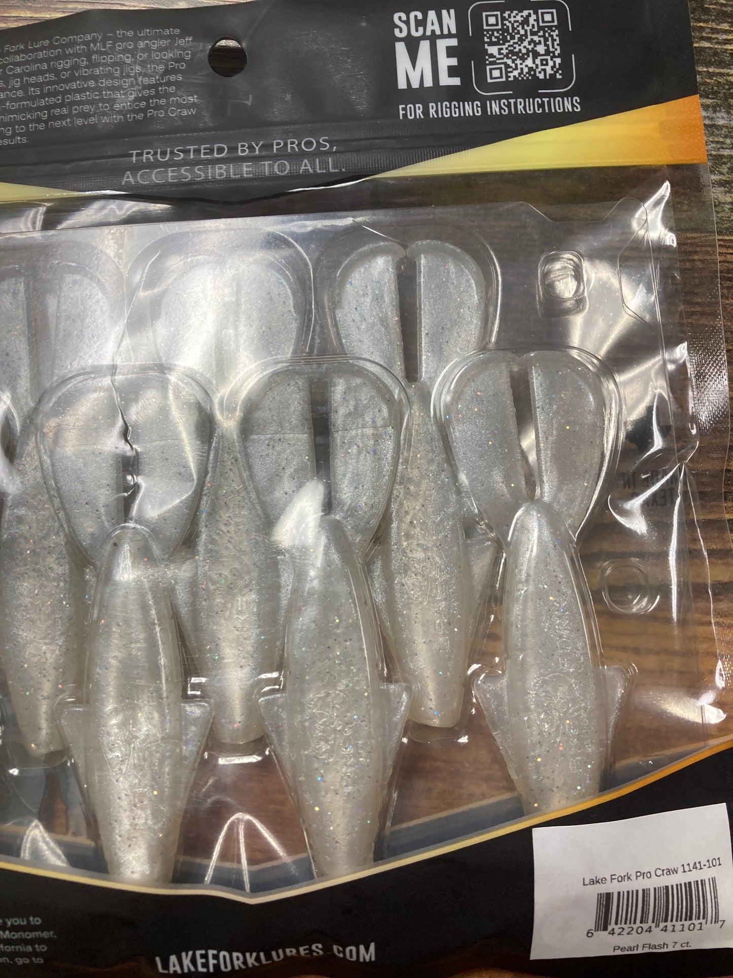 Lake Fork Pro Craw Pearl Flash