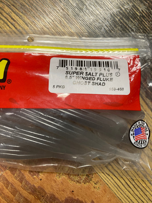 Zoom Winged Fluke 6.5” Ghost Shad