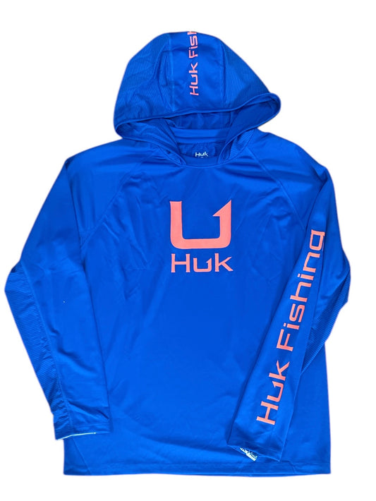 HUK Icon Hoodie YL Ocean Blue