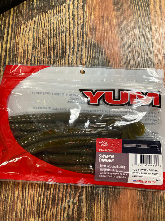 Yum 5 Swim'n Dinger - Green Pumpkin Neon