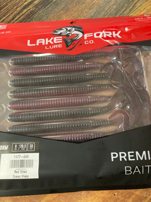 Lake Fork Lures Lake Fork Worm Red Shad Green Flake