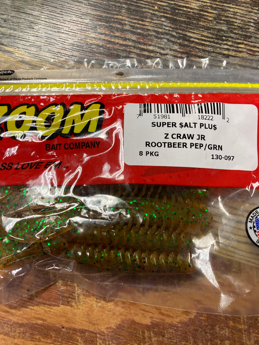 Zoom Z Craw Jr - Rootbeer Pepper Green