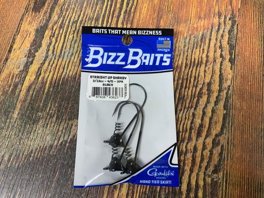 Bizz Baits Straight Shakey Head 1/4 oz. 4/0 Black