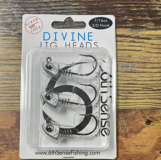 6th Sense Divine Jig Heads 7/16 oz. 3/0 Silver Shad