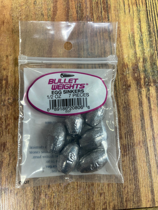 Bullet Weight Egg Sinker 1/2 oz. Lead