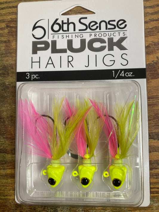 6th Sense Pluck Hair Jigs 1/4 oz. Pro Chicken
