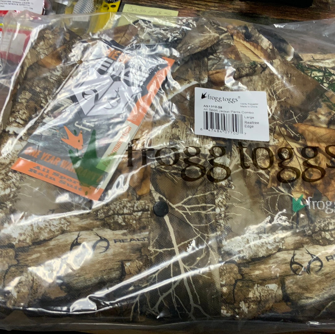 Frogg Toggs All Sport Rain Suit - L - Realtree Edge