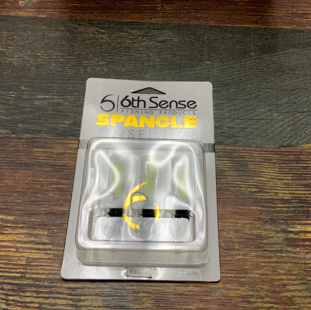 6th Sense Spangle Tinsel Jigs 1/16 oz. Black Neon