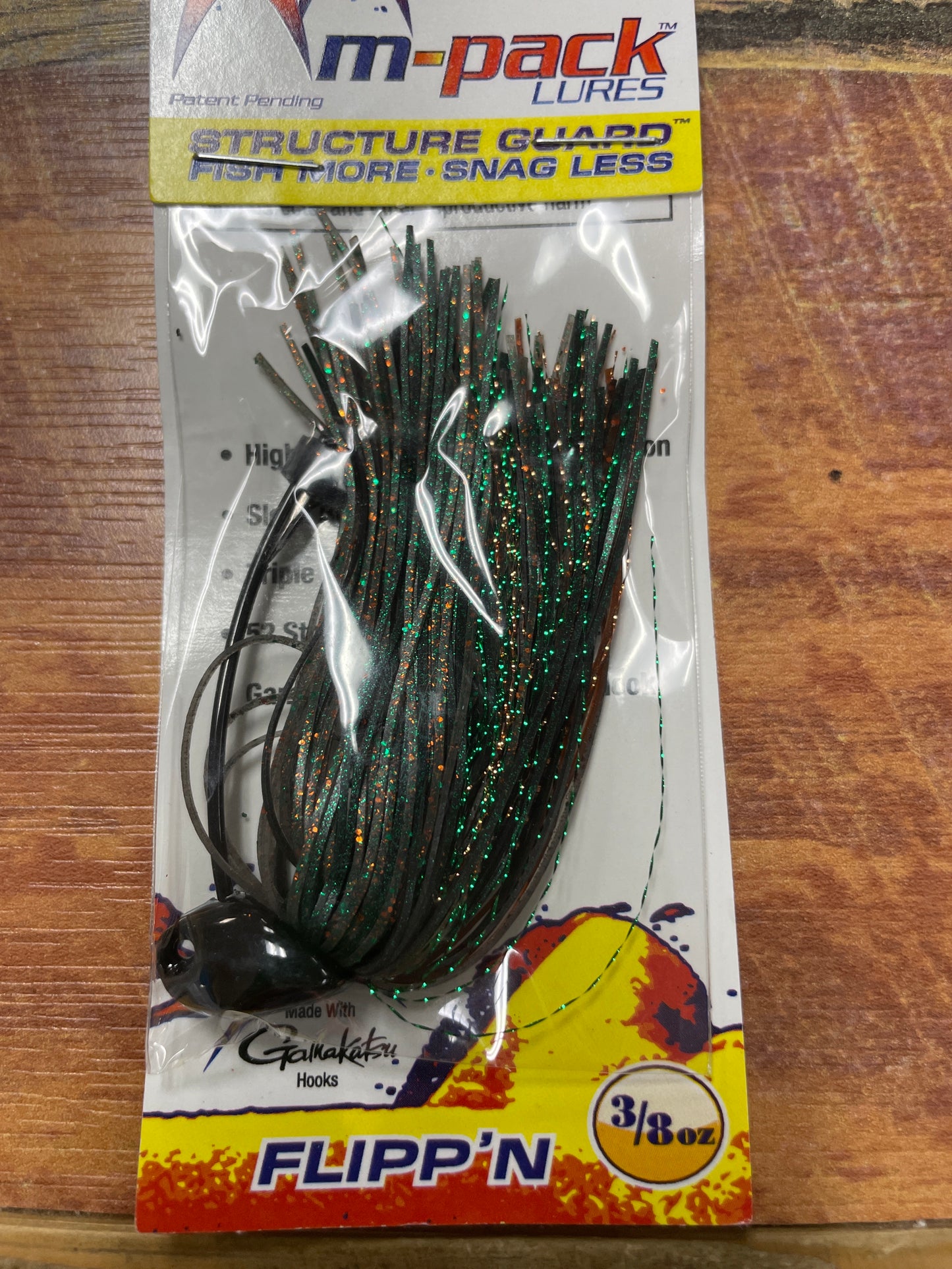 M-Pack Lures 3/8oz FLIPP N JIG Texas Smoke