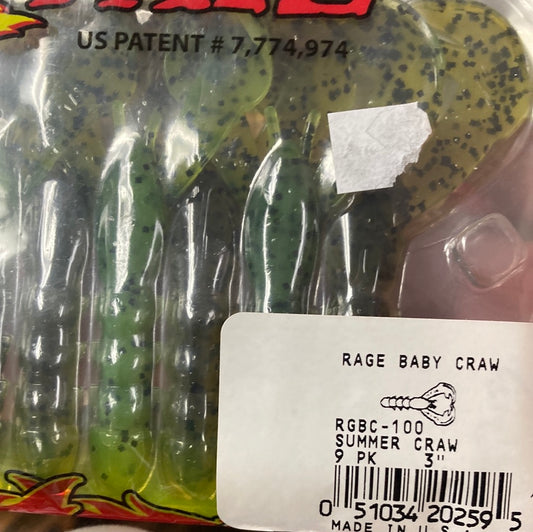 Strike King Rage Tail Baby Craw 3" Summer Craw