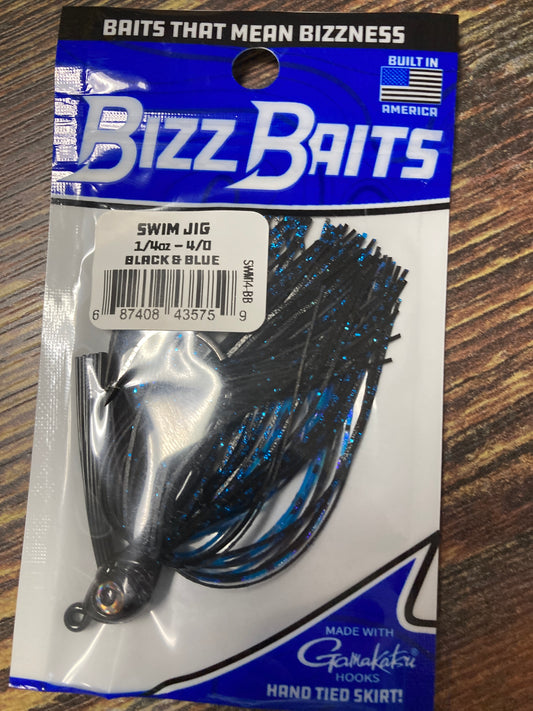 Bizz Baits Swim Jig 1/4 oz. Black and Blue