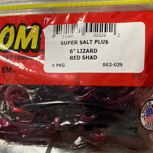 Zoom 6” Lizard - Red Shad
