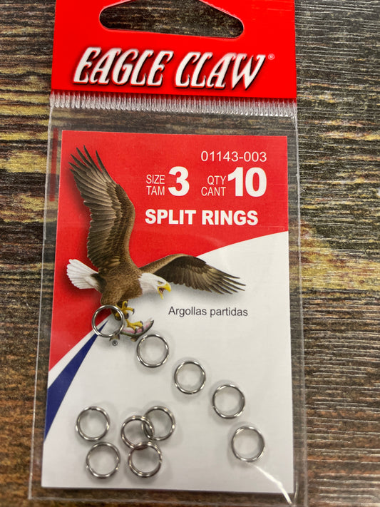 Eagle Claw Split Ring Sz 3 - Nickel