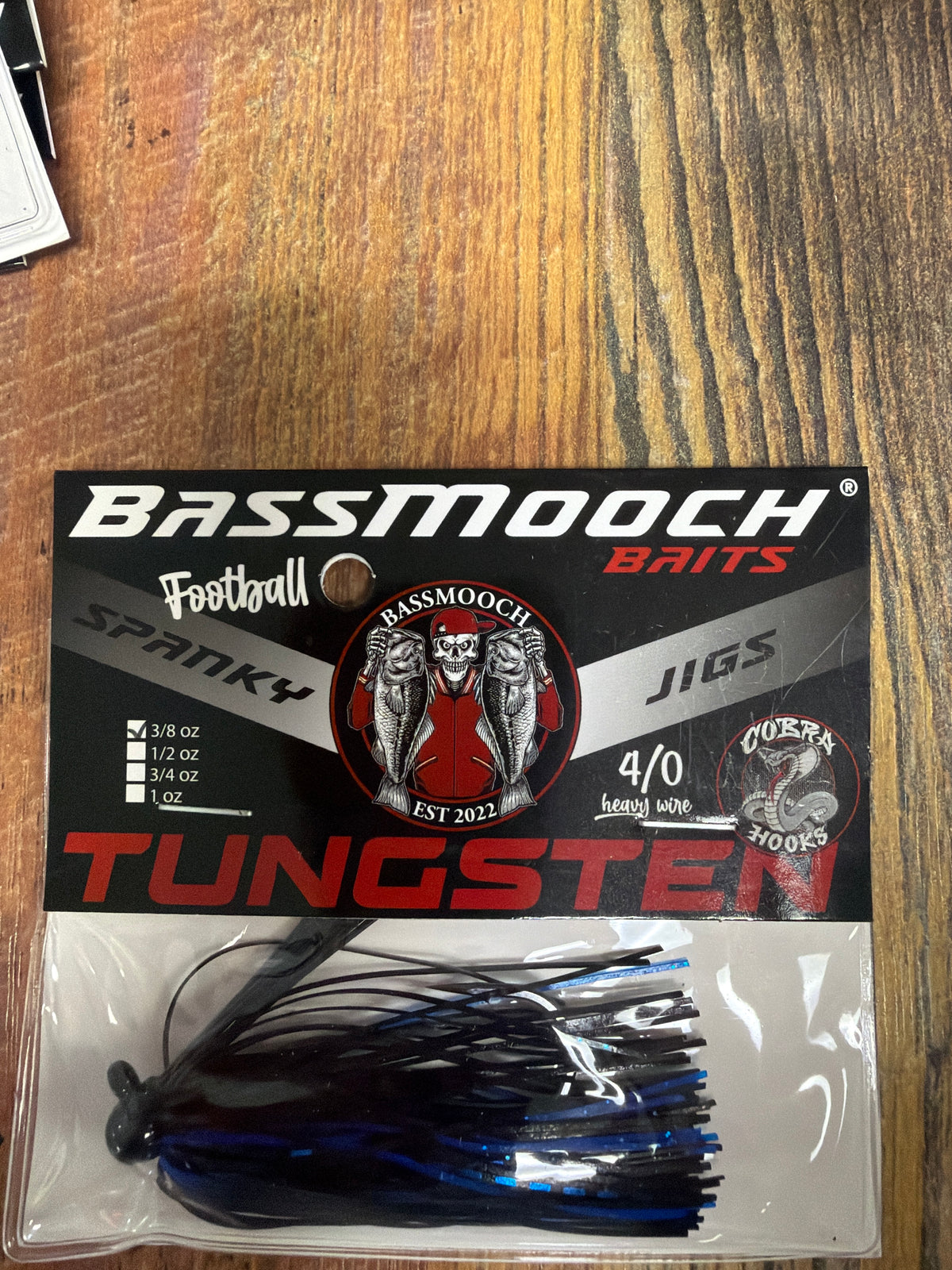 Bassmooch Spanky Football Jigs Black & Blue 3/8oz