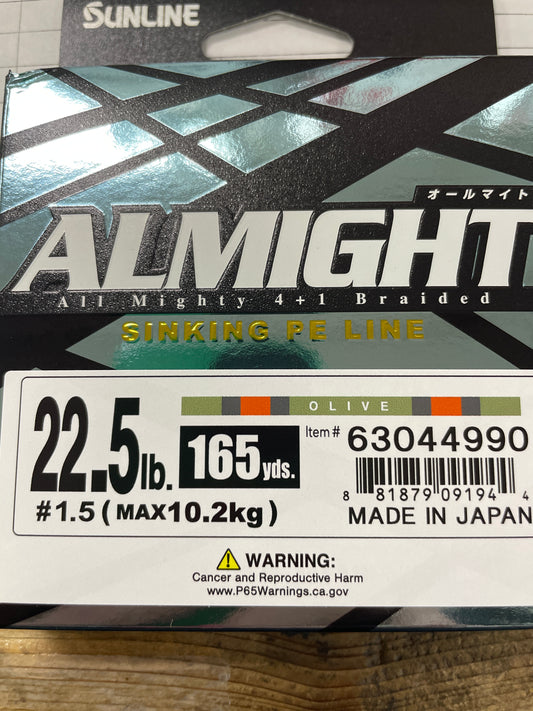 Sunline Almight Braid 22.5 lb. 165 yd - Olive Camo