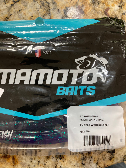 Yamamoto Swim Senko 5" Junebug Purple/Emerald Flake