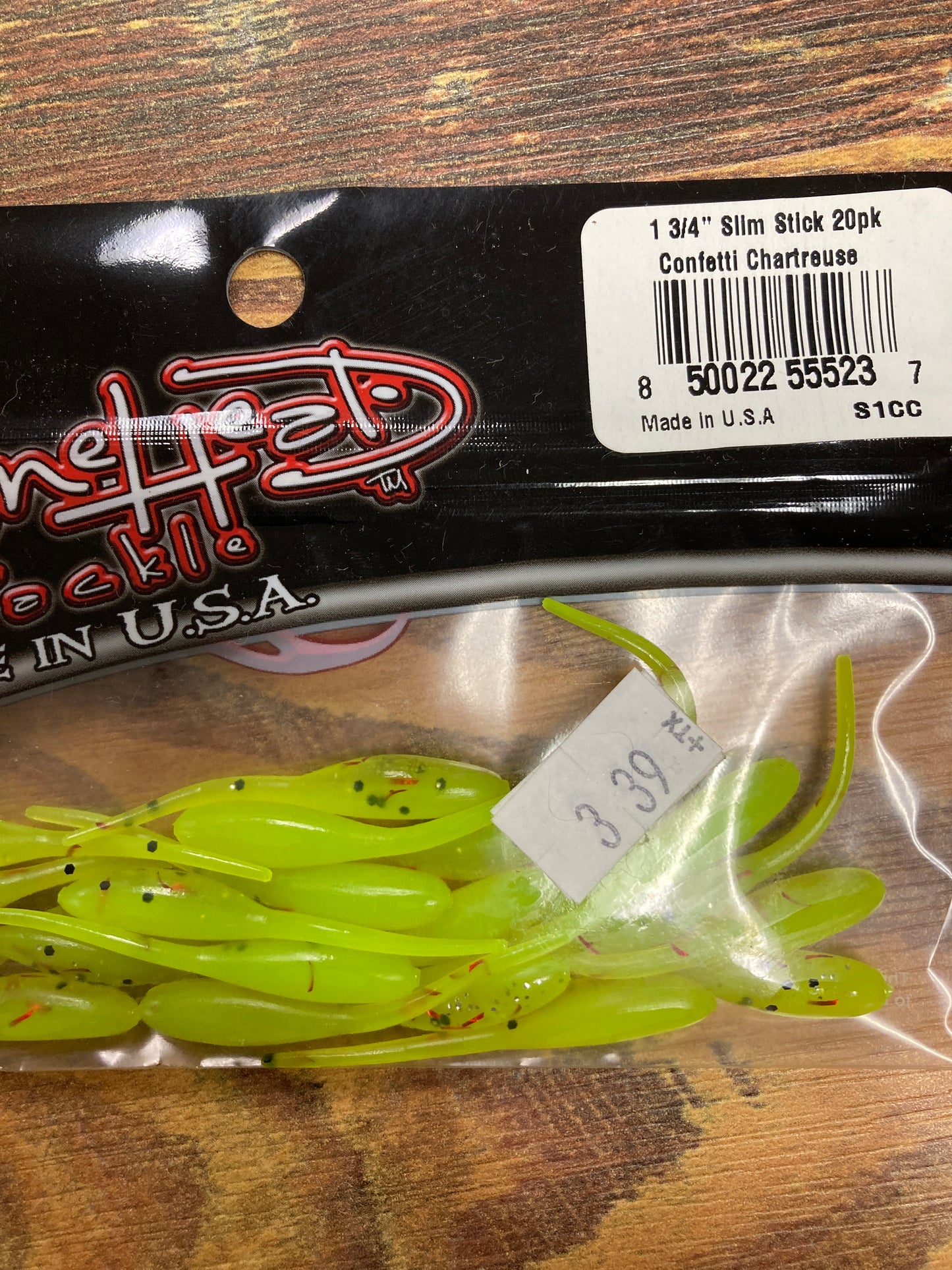 Bone Head Slim Stick 1-3/4” Confetti Chartreuse