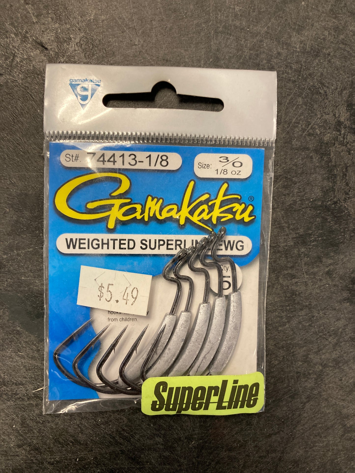 Gamakatsu Weighted Superline EWG 3/0. 1/8 oz.