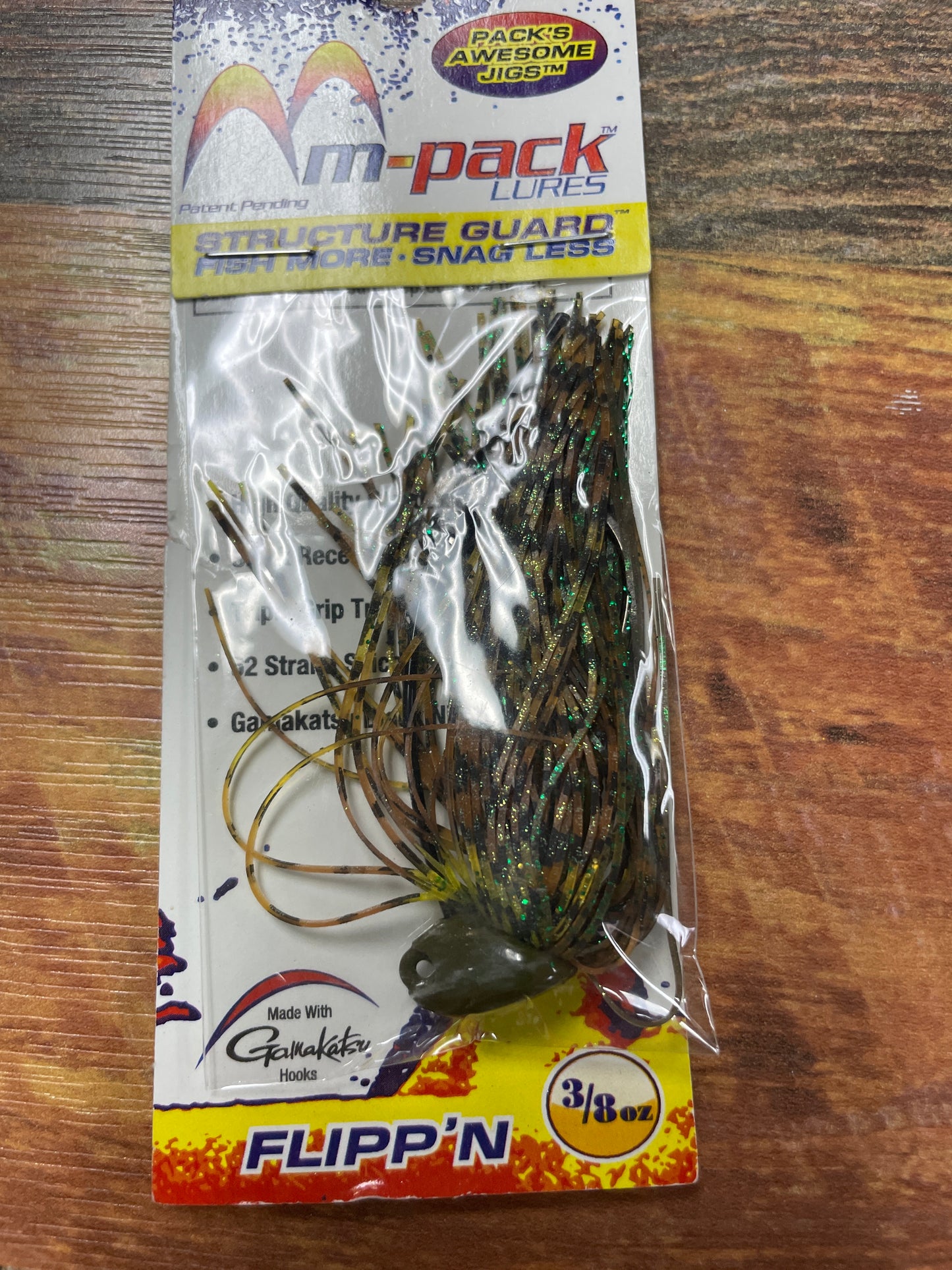 M-Pack Lures 3/8oz FLIPP N JIG Mean Green