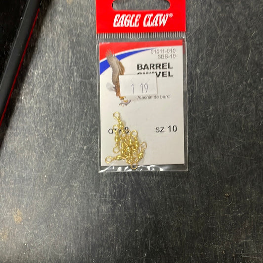 Eagle Claw Barrel Swivel Sz 10 - Brass