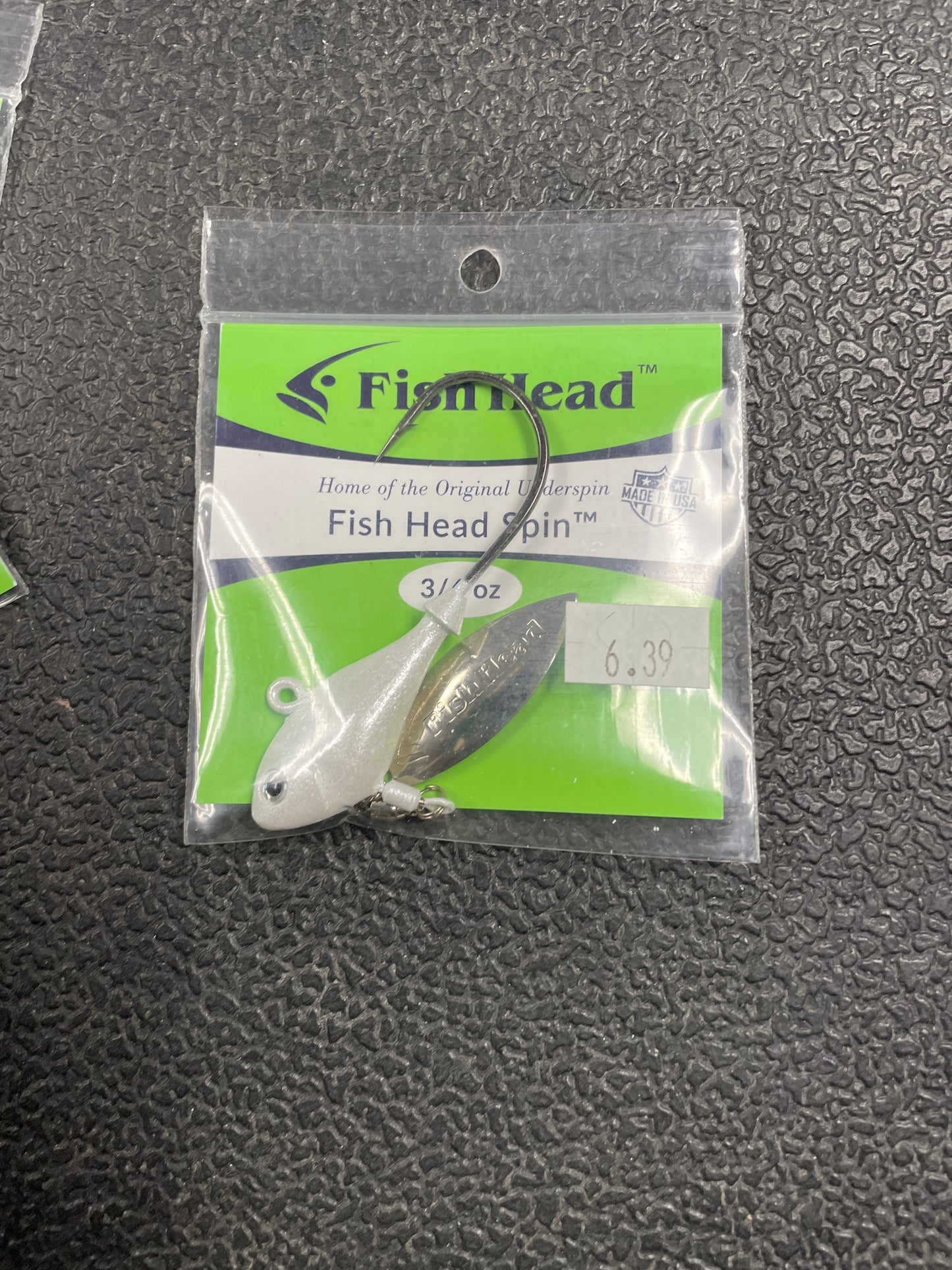 Fish Head Spin  3/8 oz. Pearl White